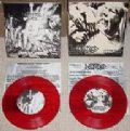 Sacrificial Blood & Deceased - Unholy Wrath/Unpleasent Scenarios (Rusty Axe Records, 2008=7 Pol-33 RPM) (Imp/Compacto Vermelho - Com Encarte)