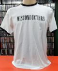 Misconducters - Logo (Camiseta Manga Curta - Tamanho G/Malha Branca - Gola Preta)